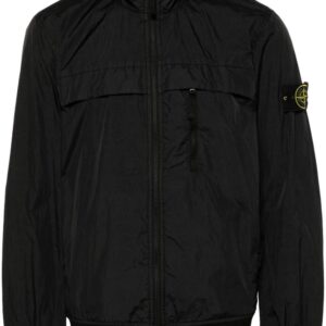 Stone Island Compass-badge crinkle bomber jacket.