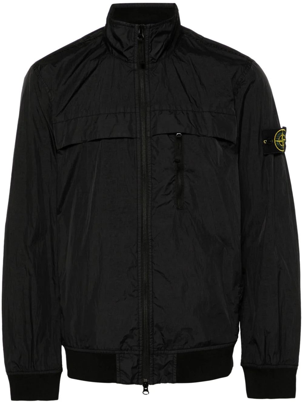 Stone Island Compass-badge crinkle bomber jacket.