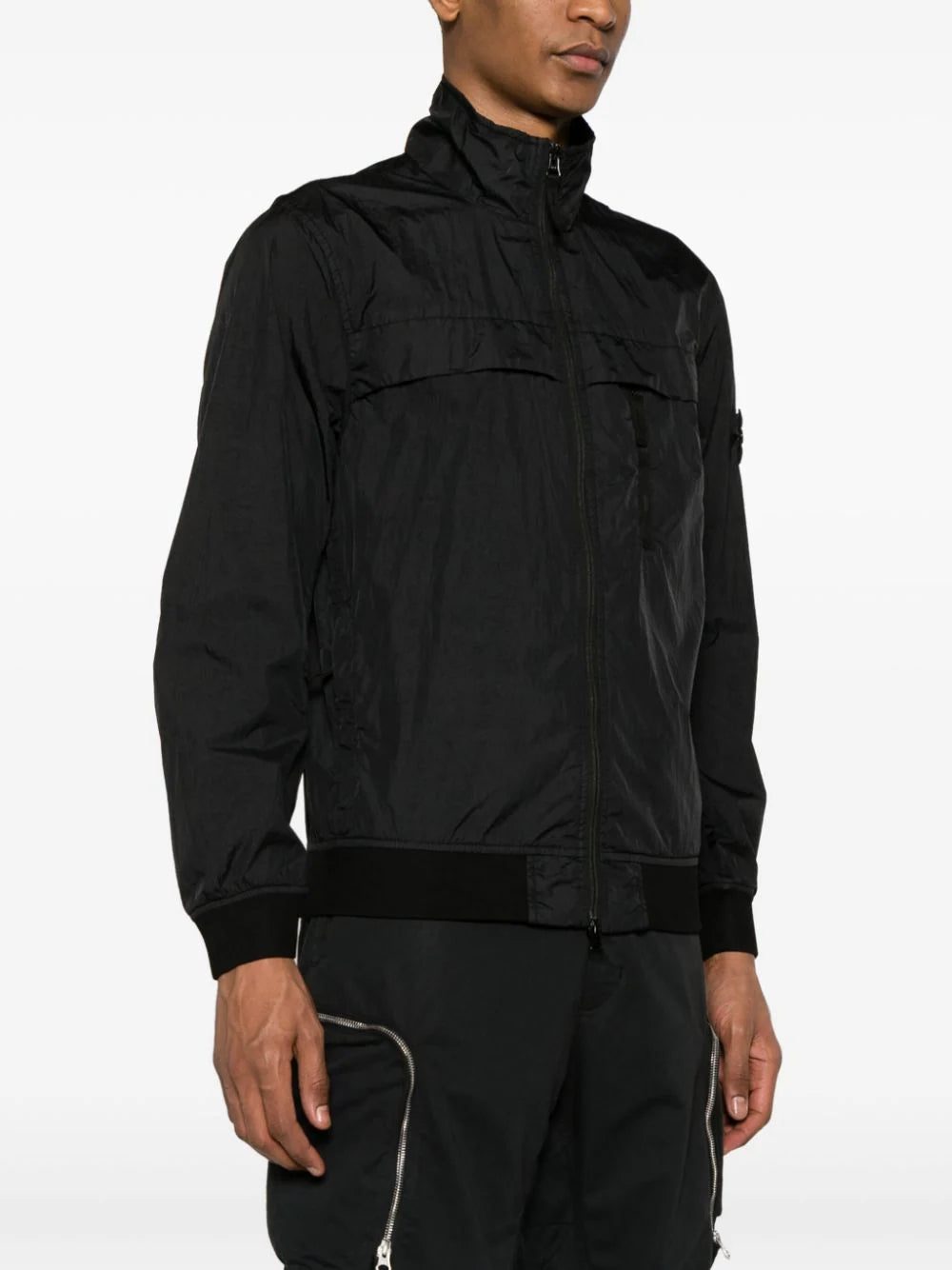 Stone Island Compass-badge crinkle bomber jacket. - Image 3