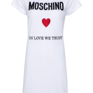 Moschino logo-embroidered cotton T-shirt dress