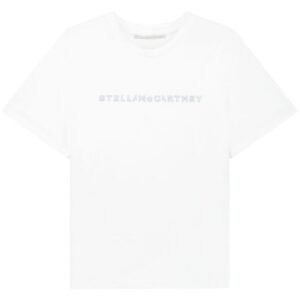 Stella McCartney crystal-embellished logo T-shirt