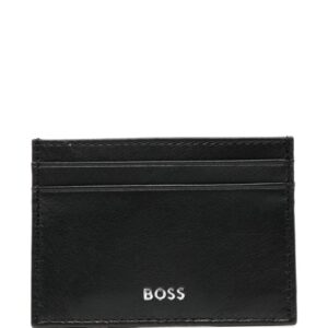 BOSS logo-stamp leather cardholder