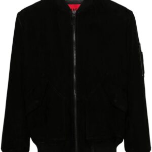 HUGO zip-up suede bomber jacket
