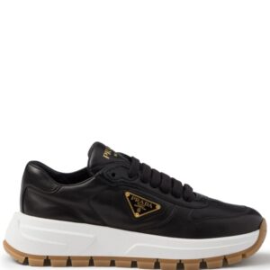 Prada triangle-logo leather sneakers