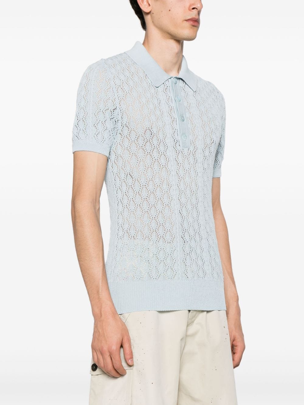DSQUARED2 crochet-knitted polo shirt - Image 3
