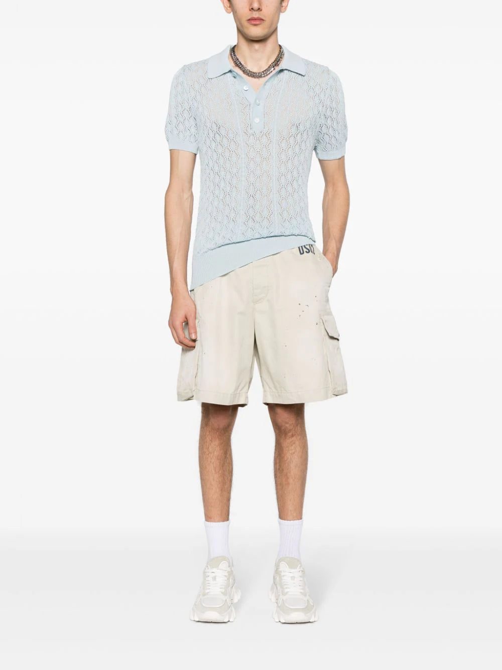 DSQUARED2 crochet-knitted polo shirt - Image 2