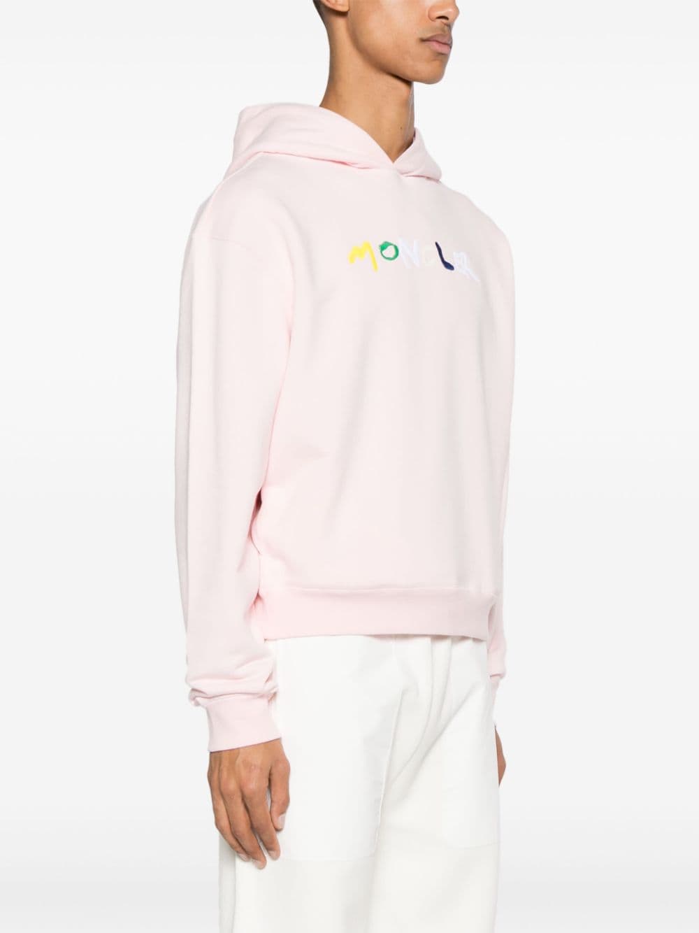 Moncler logo-embroidered cotton hoodie - Image 3