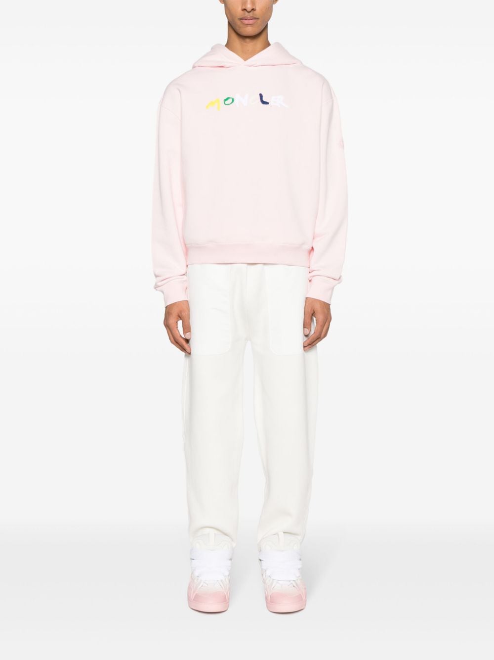 Moncler logo-embroidered cotton hoodie - Image 2