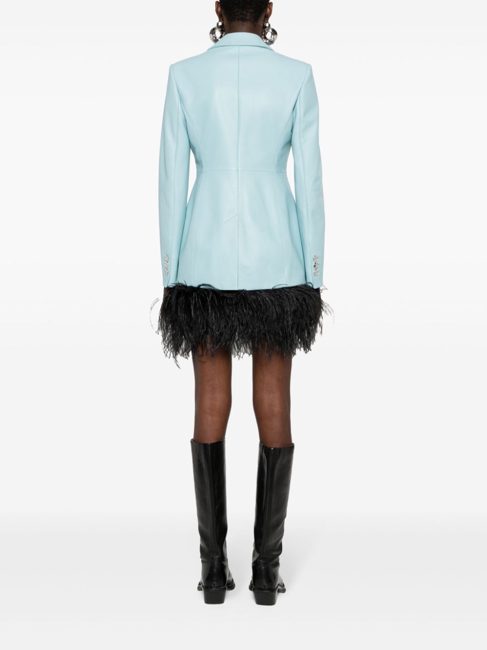 Versace single-breasted leather blazer