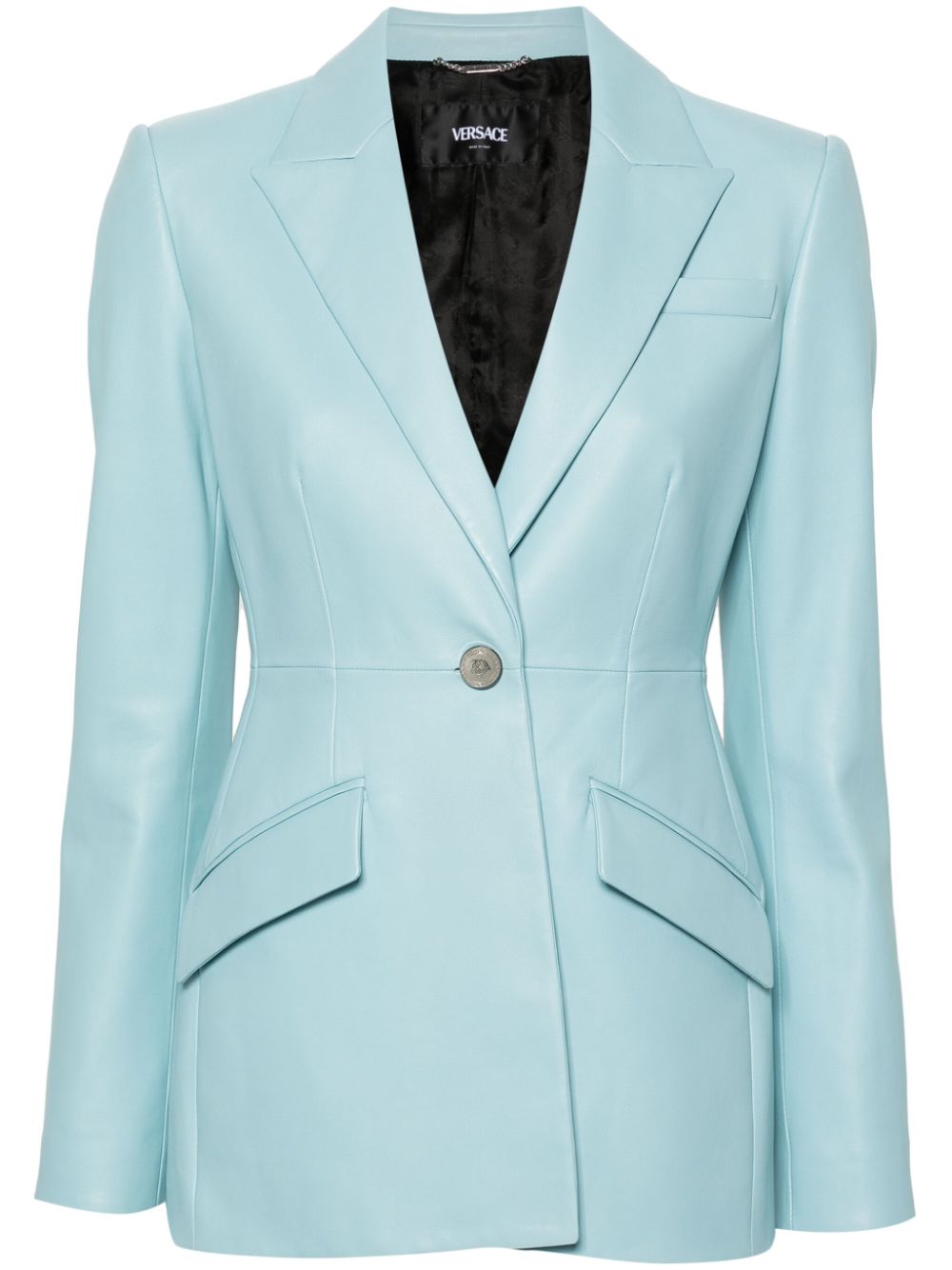 Versace single-breasted leather blazer - Image 4