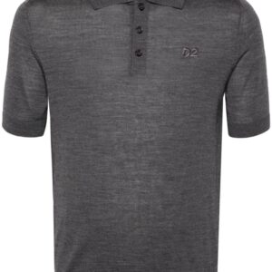 Dsquared2 logo-embroidered fine-knit polo shirt
