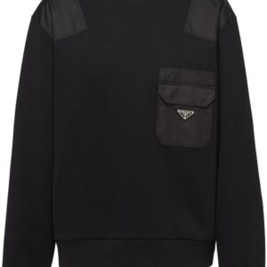 Prada triangle-logo panelled sweatshirt
