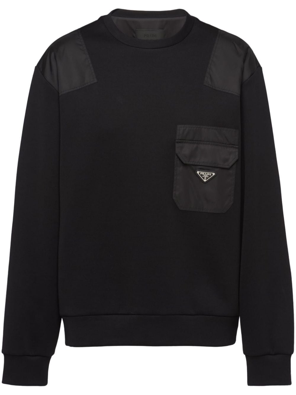 Prada triangle-logo panelled sweatshirt