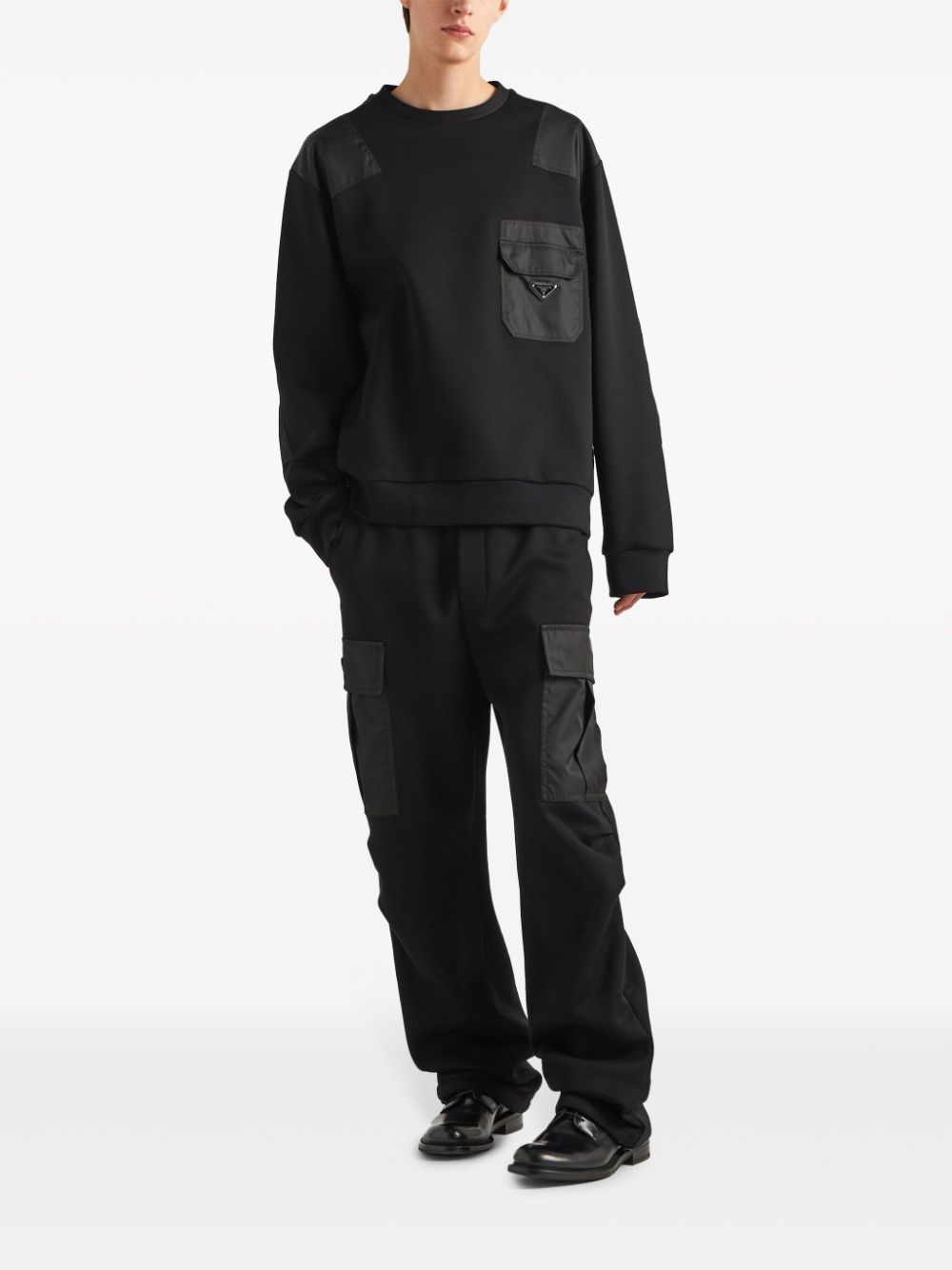 Prada triangle-logo panelled sweatshirt - Image 2