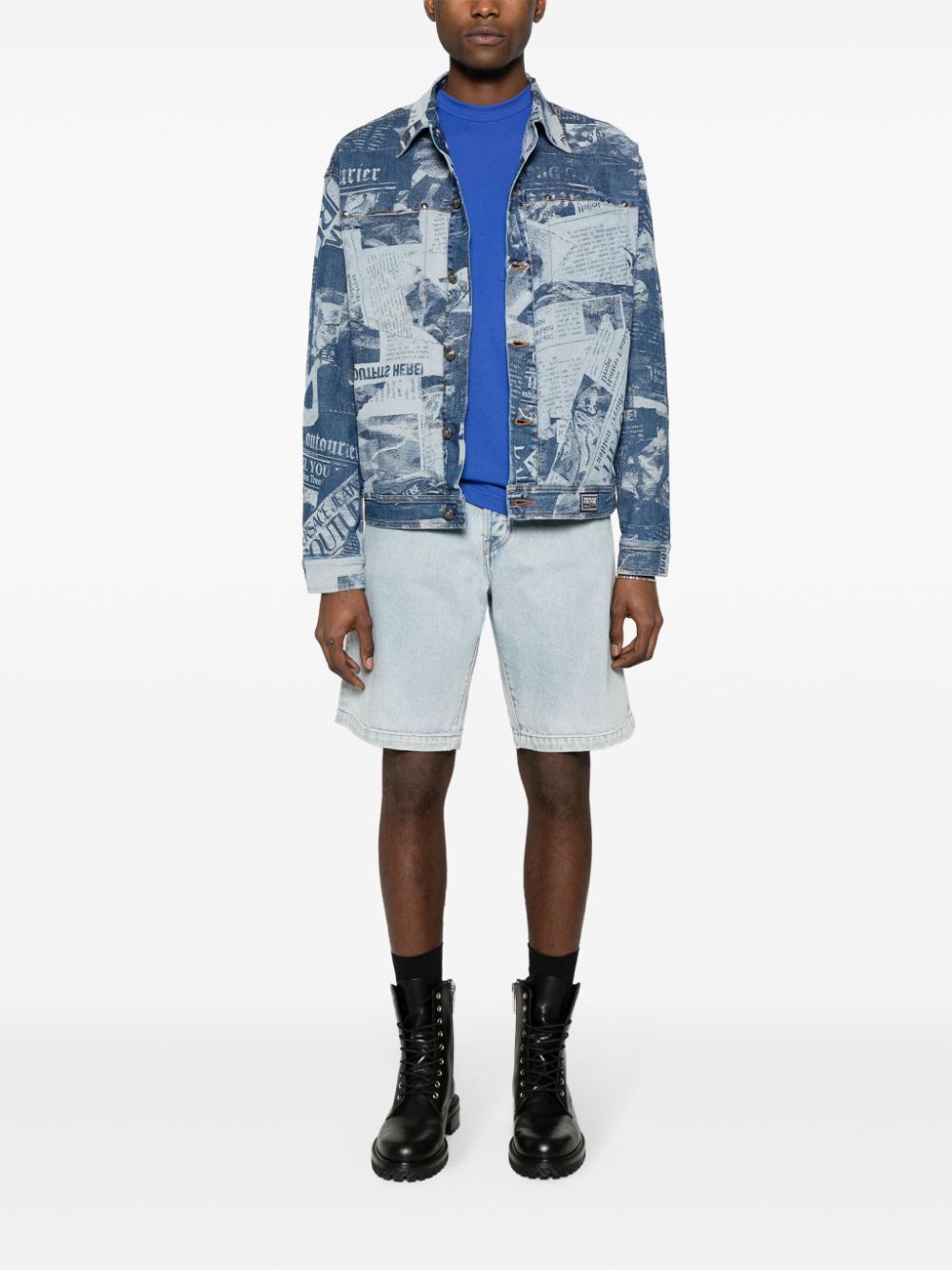 Versace Jeans Couture magazine-print denim jacket - Image 2