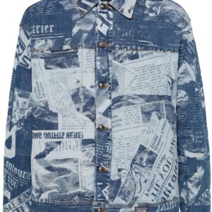Versace Jeans Couture magazine-print denim jacket