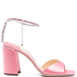 Jimmy Choo  Saeda 85mm crystal-anklet sandals