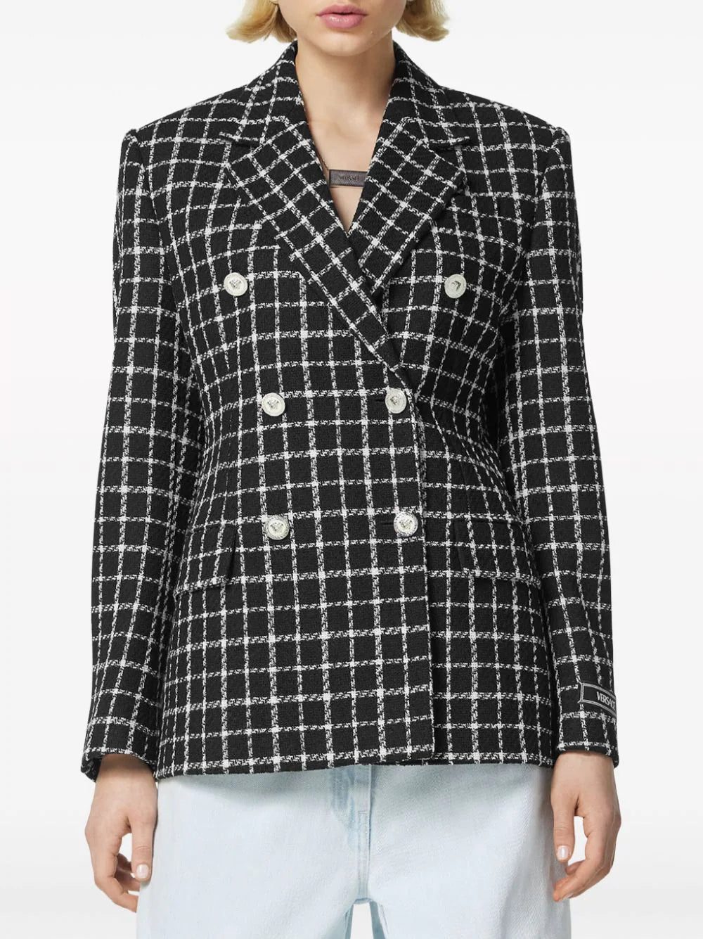 Versace double-breasted tweed blazer - Image 3