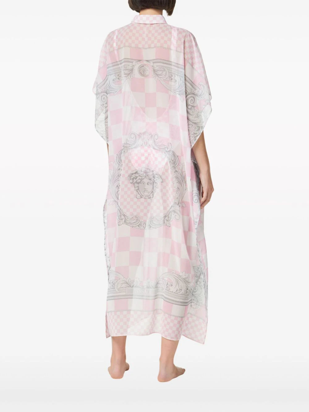 Versace Barocco check-print shirtdress - Image 3