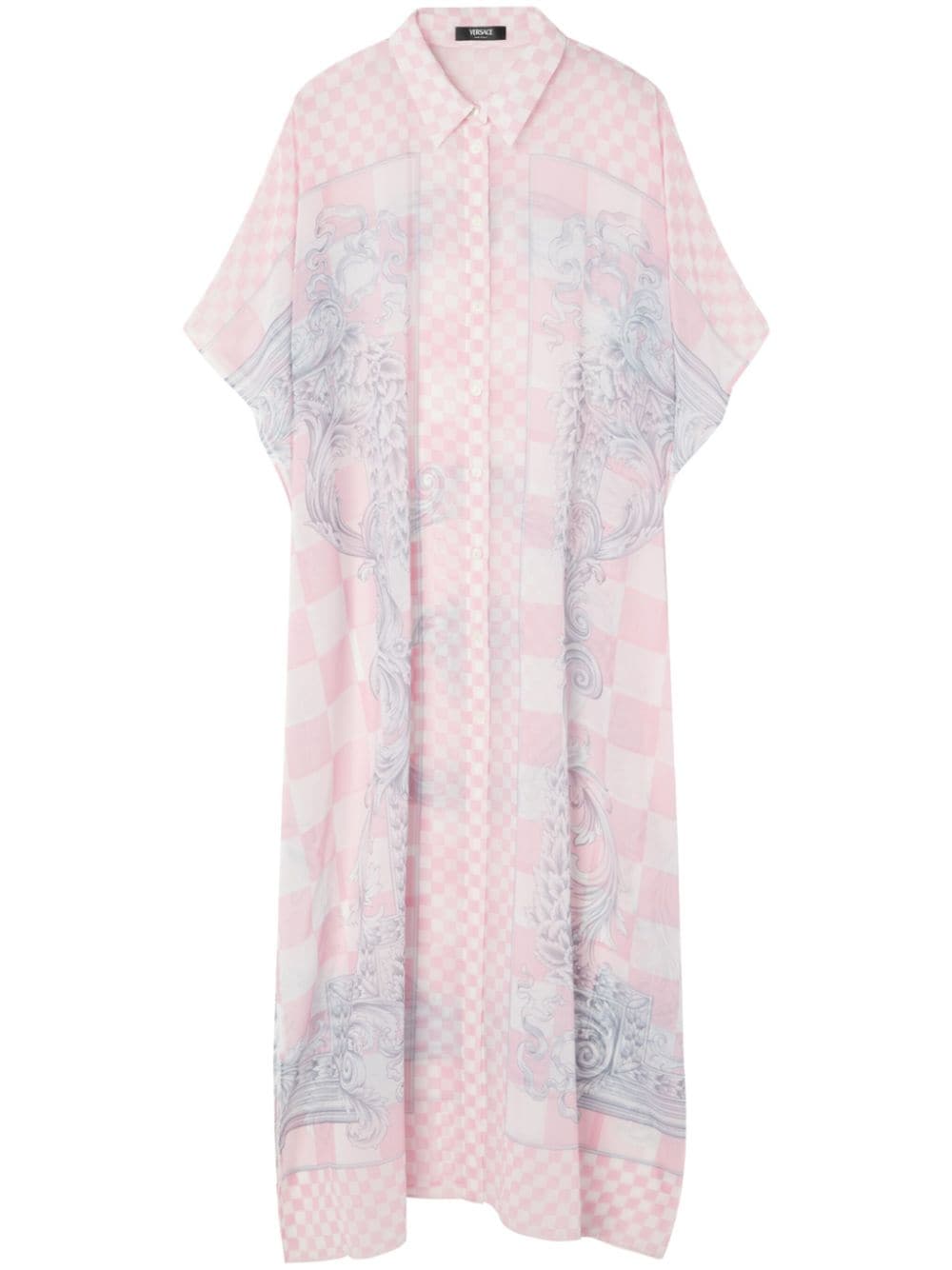 Versace Barocco check-print shirtdress