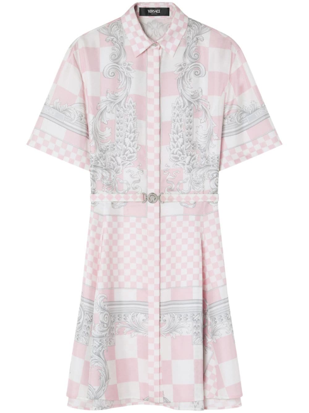 Versace Barocco-print silk shirt dress