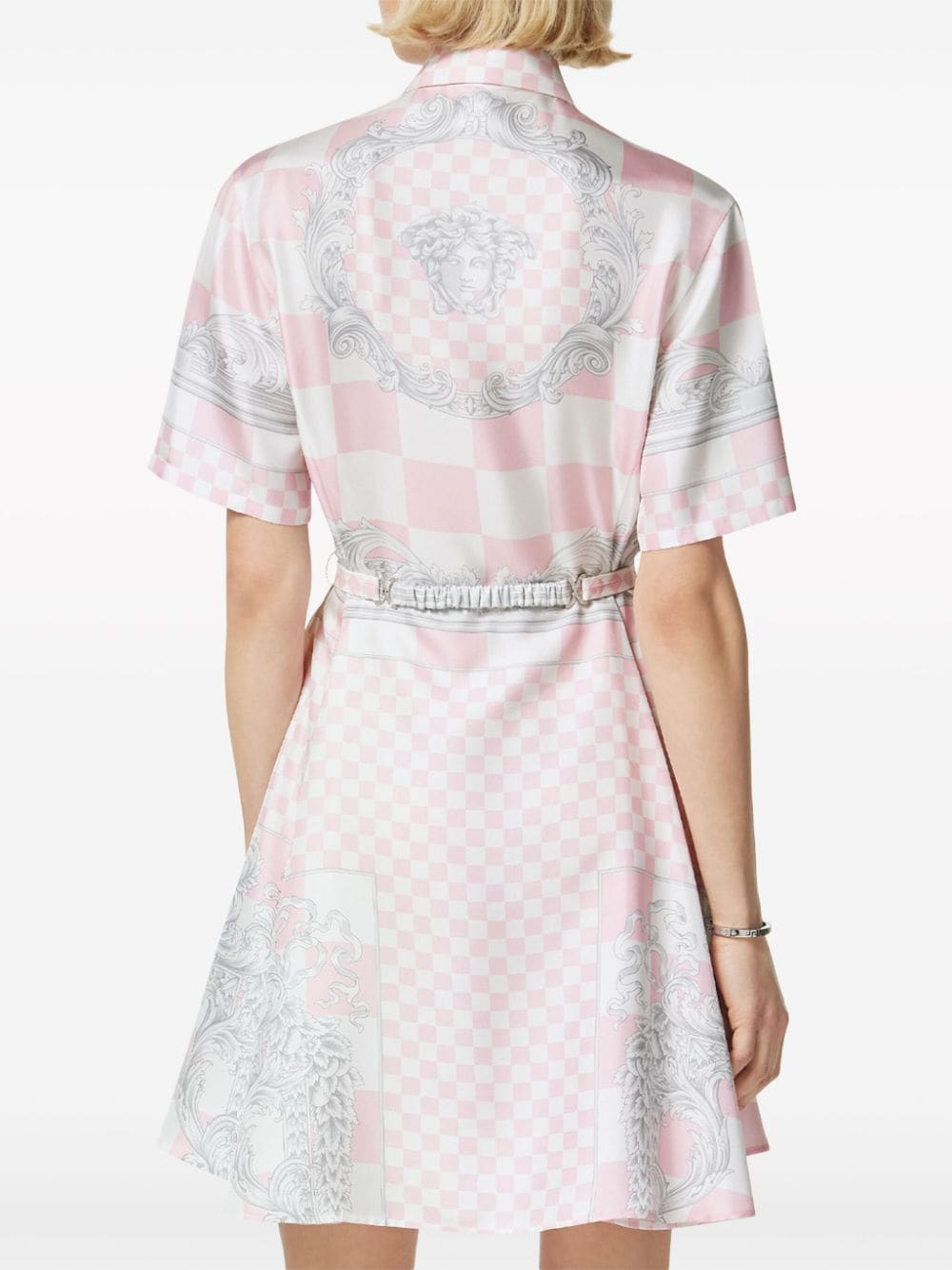 Versace Barocco-print silk shirt dress - Image 4