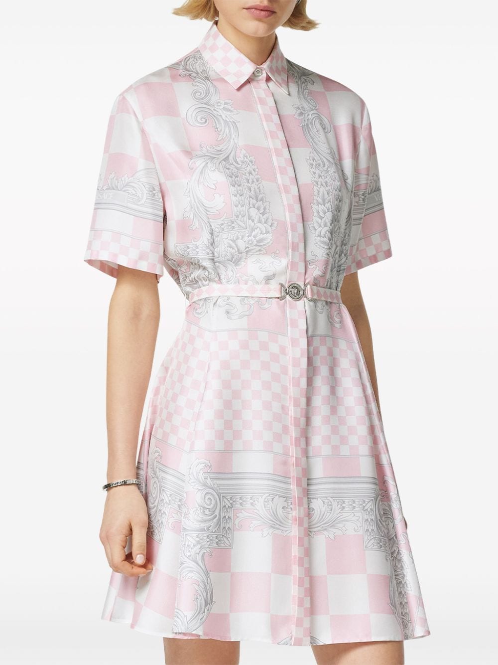 Versace Barocco-print silk shirt dress - Image 3