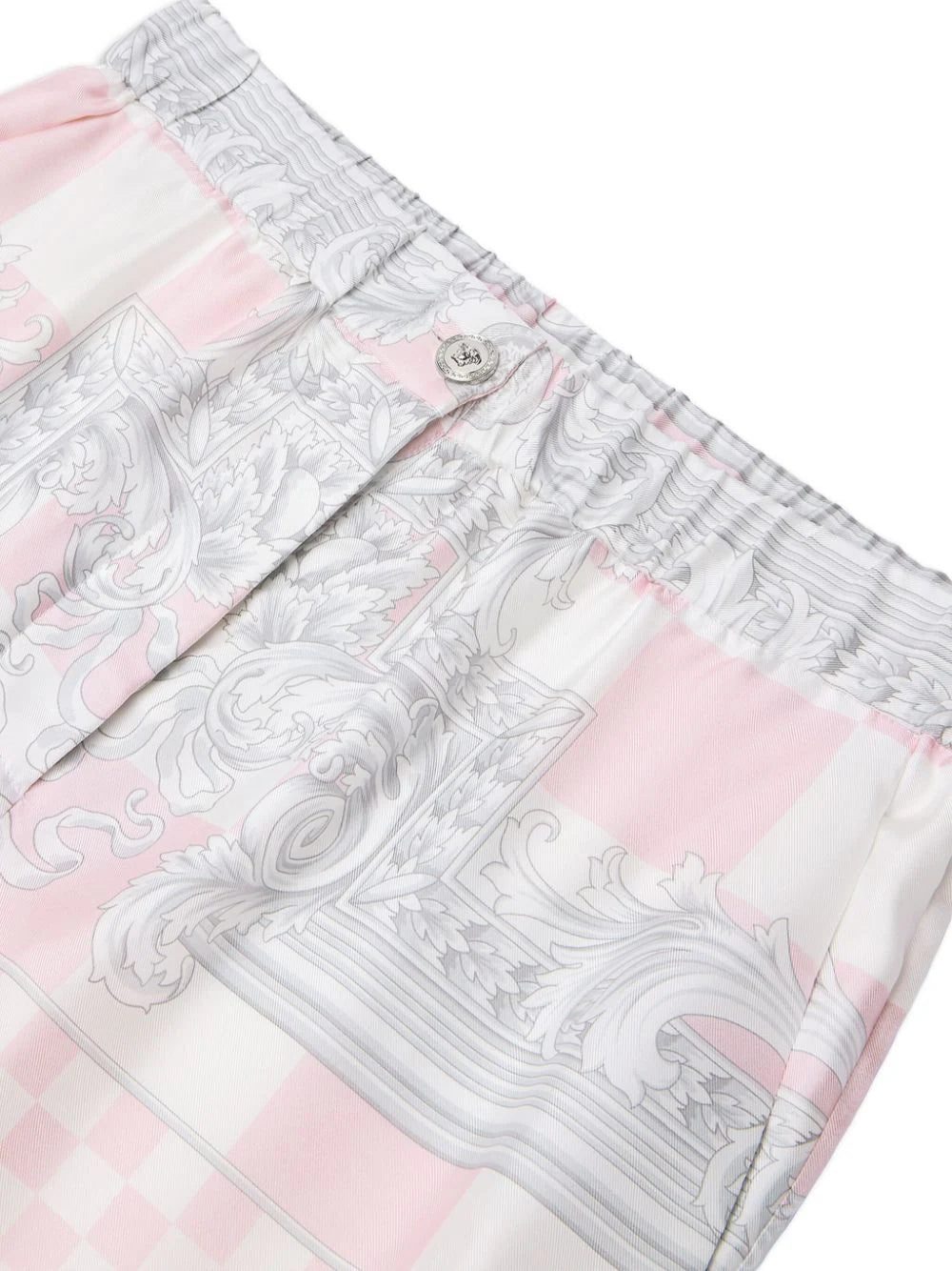 Versace graphic-print silk flared trousers - Image 3