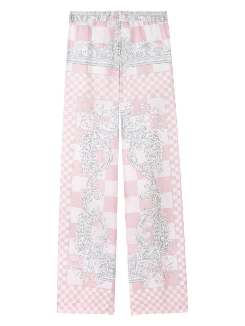 Versace graphic-print silk flared trousers - Image 2