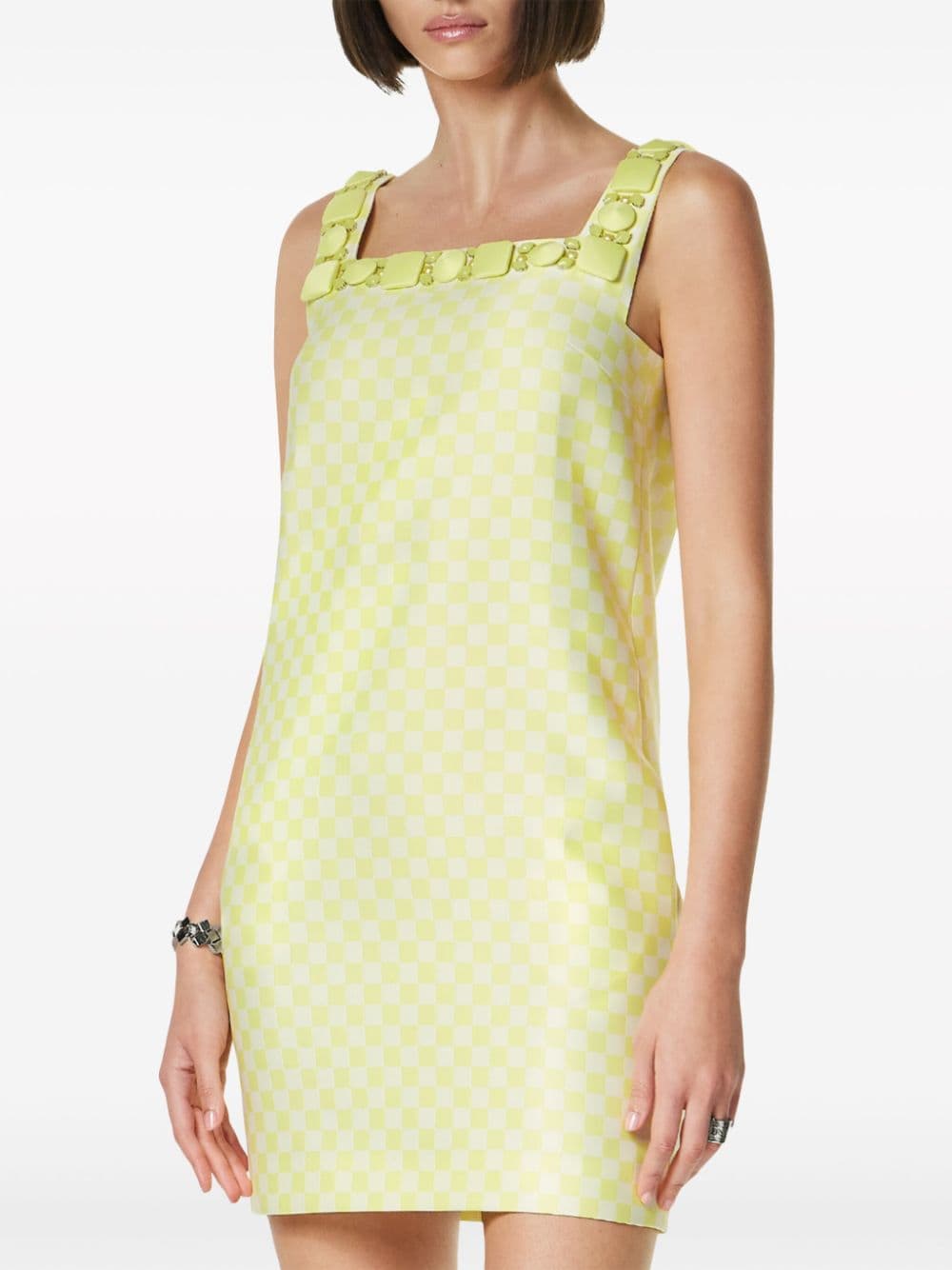 Versace embellished check-pattern dress - Image 3