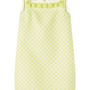 Versace embellished check-pattern dress