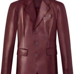 Versace  single-breasted leather blazer