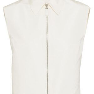 Prada  zip-up sleeveless faille shirt