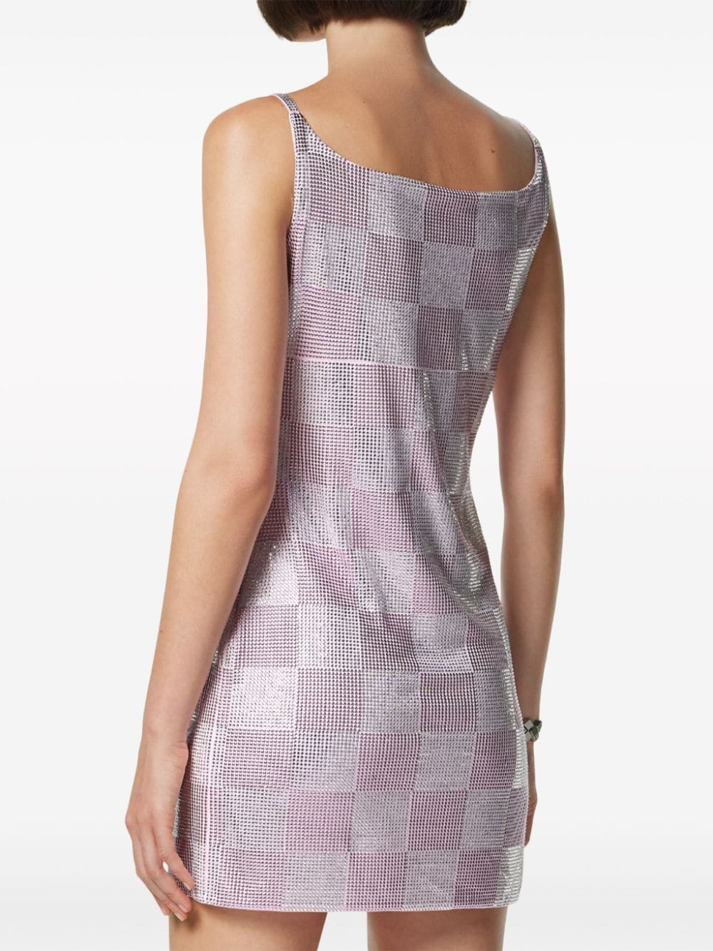 Versace rhinestone checked minidress - Image 4