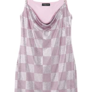 Versace  rhinestone checked minidress