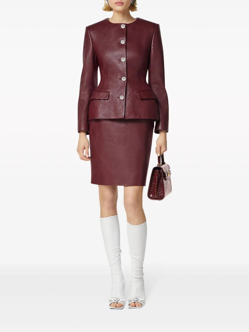 Versace leather fitted jacket - Image 2