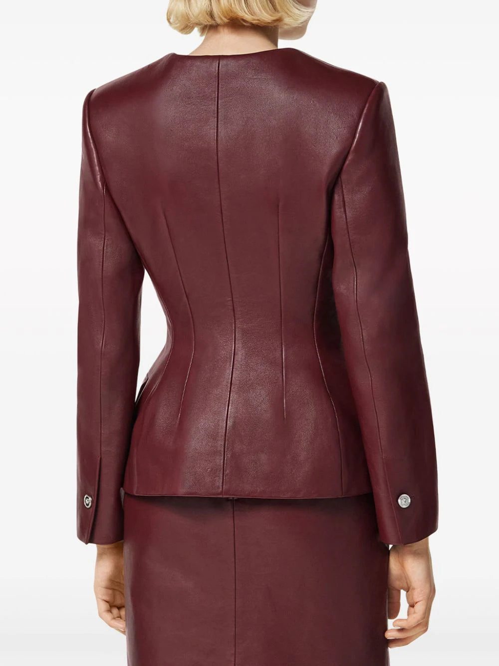 Versace leather fitted jacket - Image 4