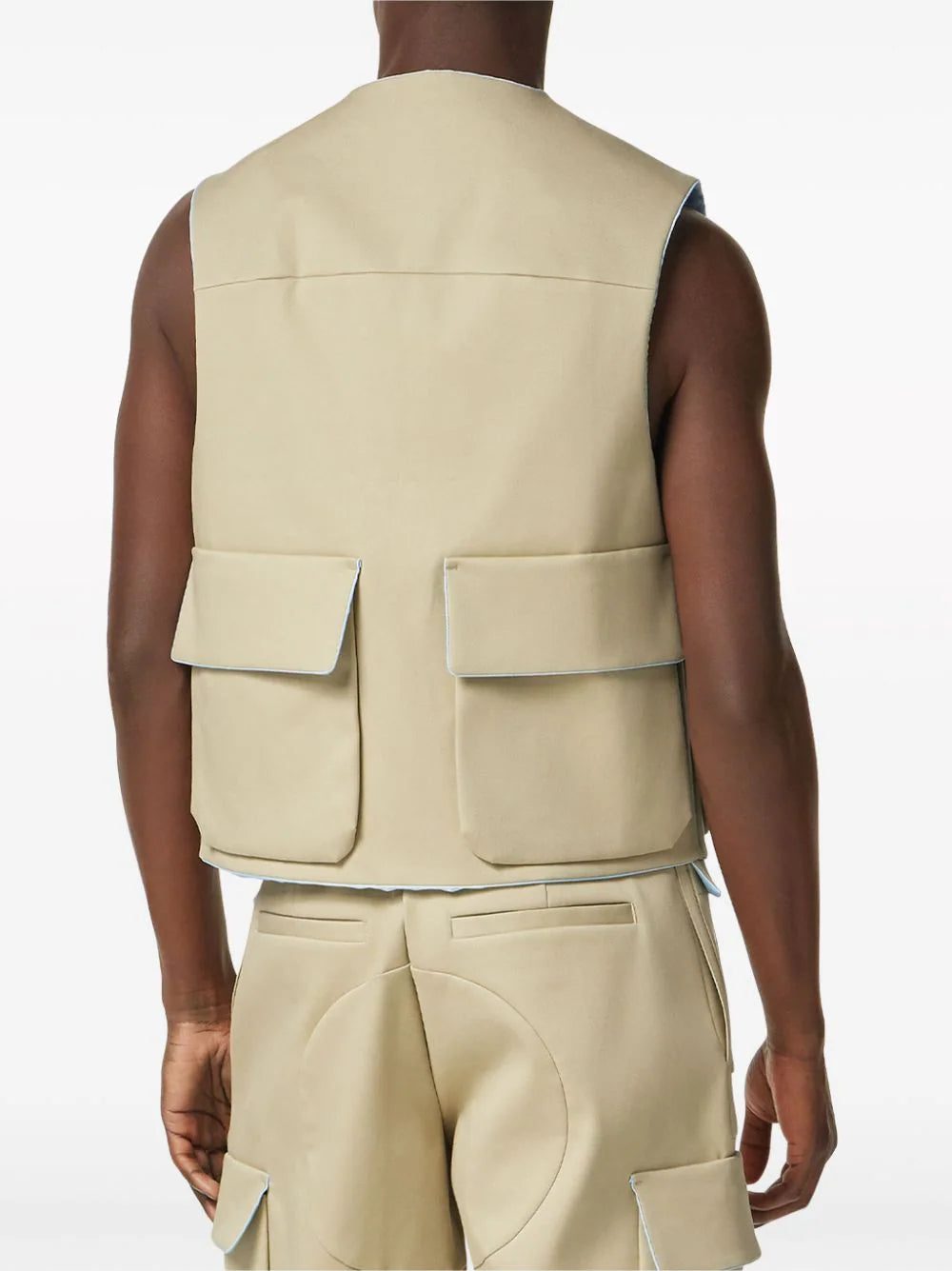 Versace flap-pocket V-neck vest - Image 4