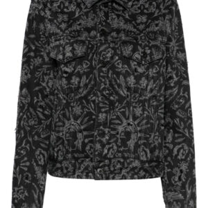 Off-White  Tattoo distressed denim jacket