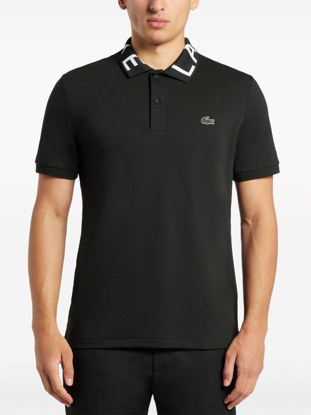 Lacoste branded collar logo-appliqué polo shirt - Image 3