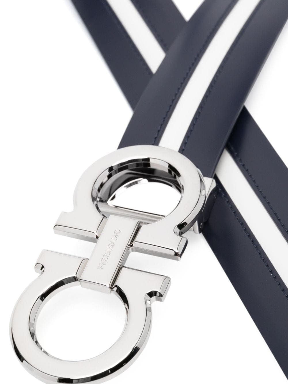 Ferragamo Gancini-buckle striped belt - Image 2