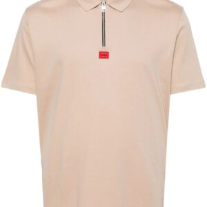 HUGO logo-patch zip-front polo shirt