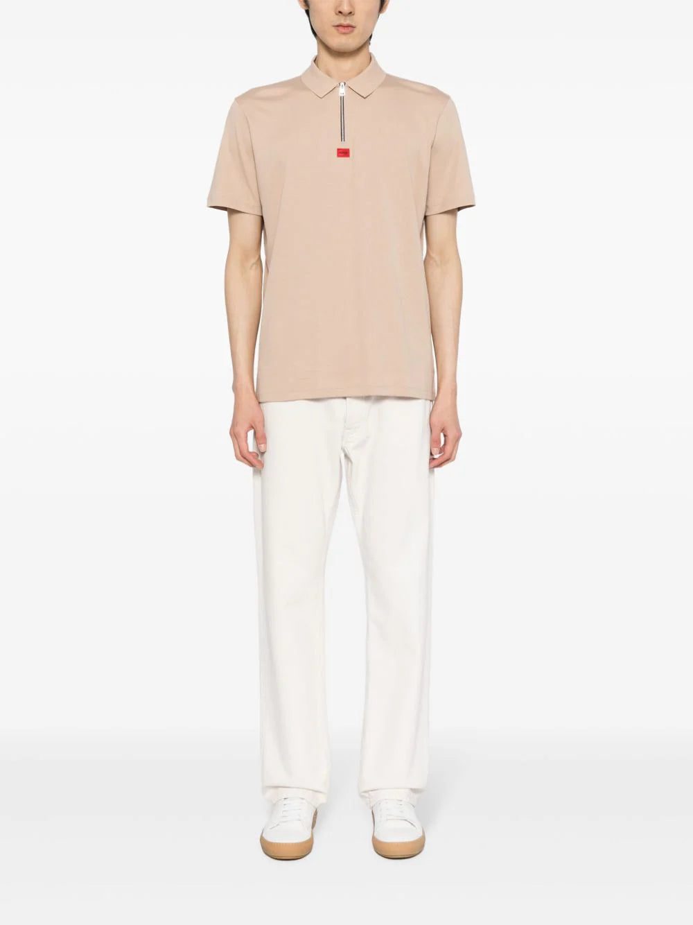 HUGO logo-patch zip-front polo shirt - Image 2