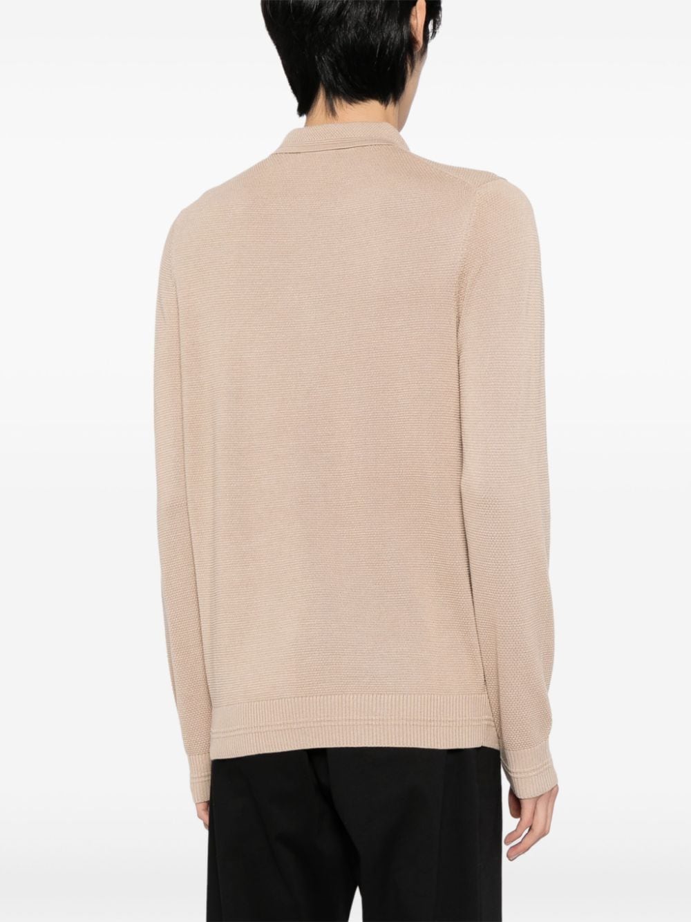 HUGO zip-front waffle-knit polo shirt - Image 4