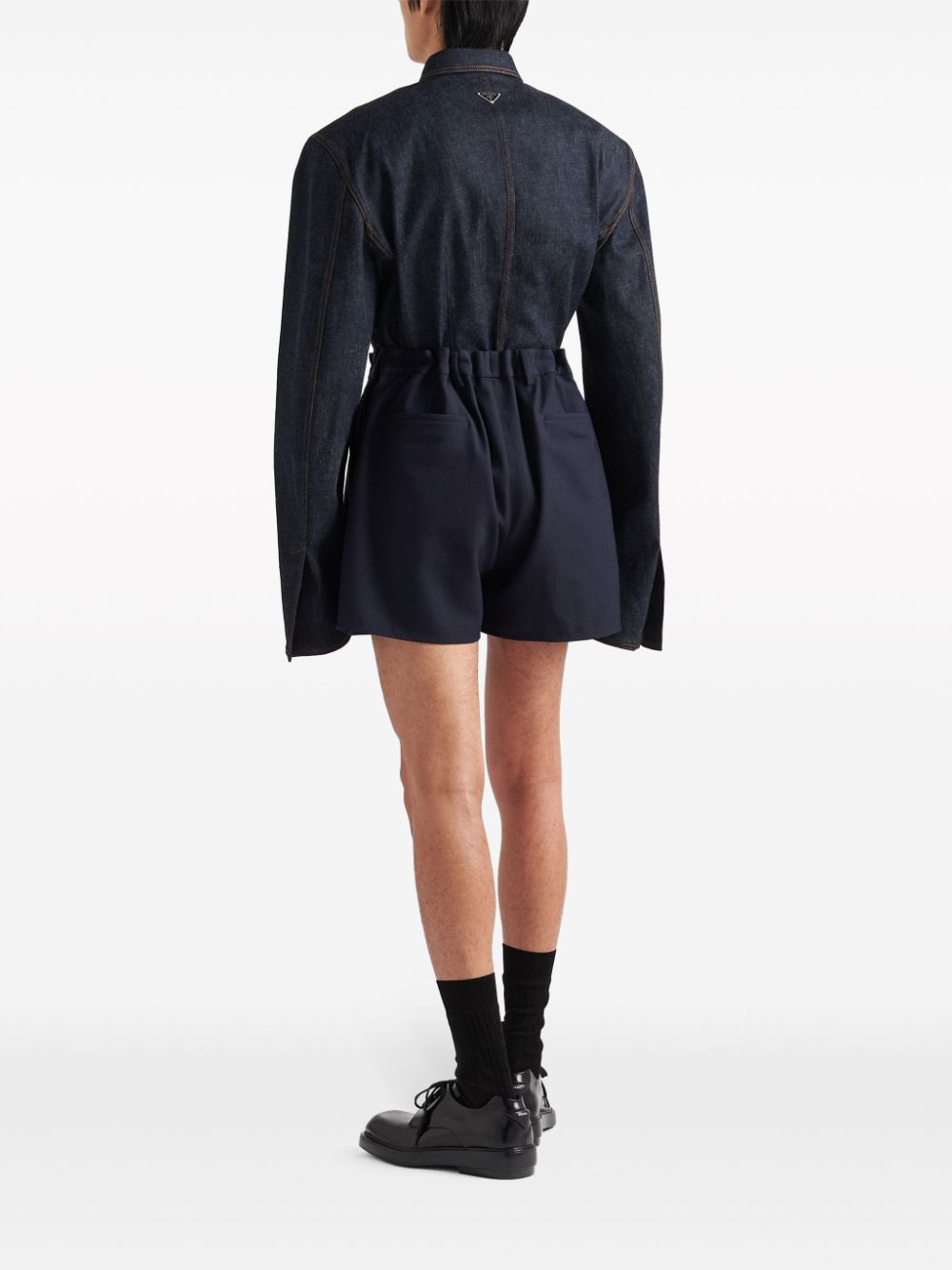 Prada triangle-plaque denim jacket - Image 4