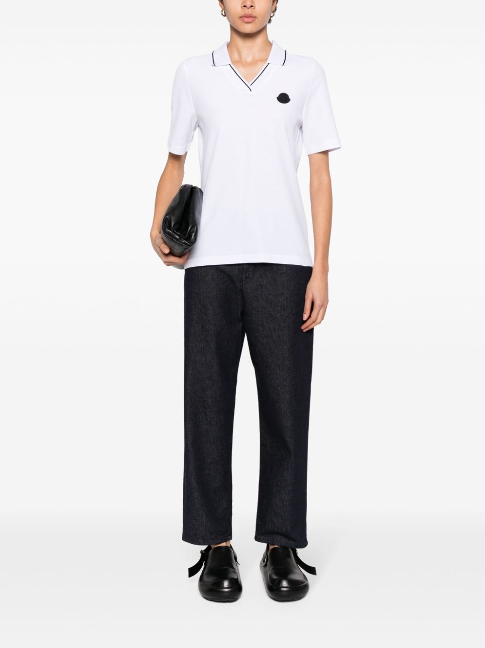 Moncler logo-patch tapered-leg jeans - Image 2