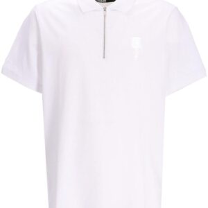 Karl Lagerfeld embroidered-logo stretch-cotton polo shirt