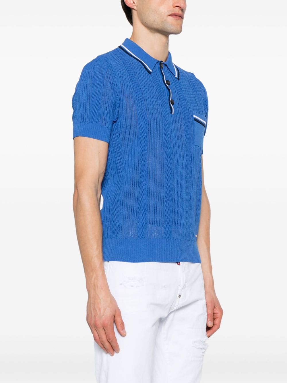 DSQUARED2 crochet-knit polo shirt - Image 3