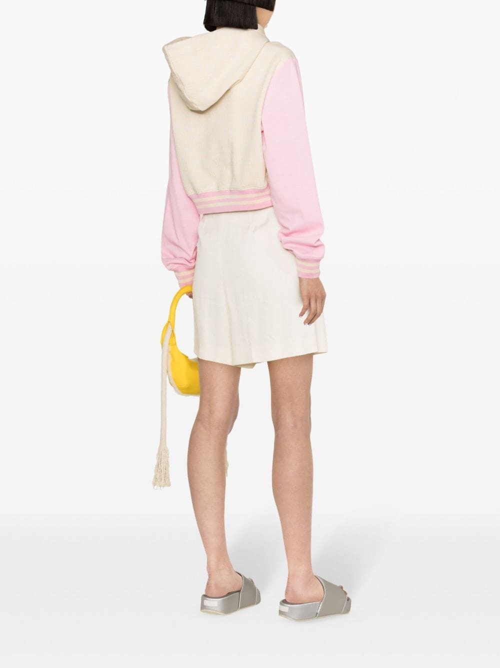 Moschino logo-intarsia cropped hoodie - Image 4