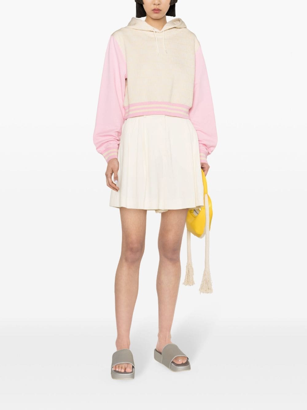 Moschino logo-intarsia cropped hoodie - Image 2